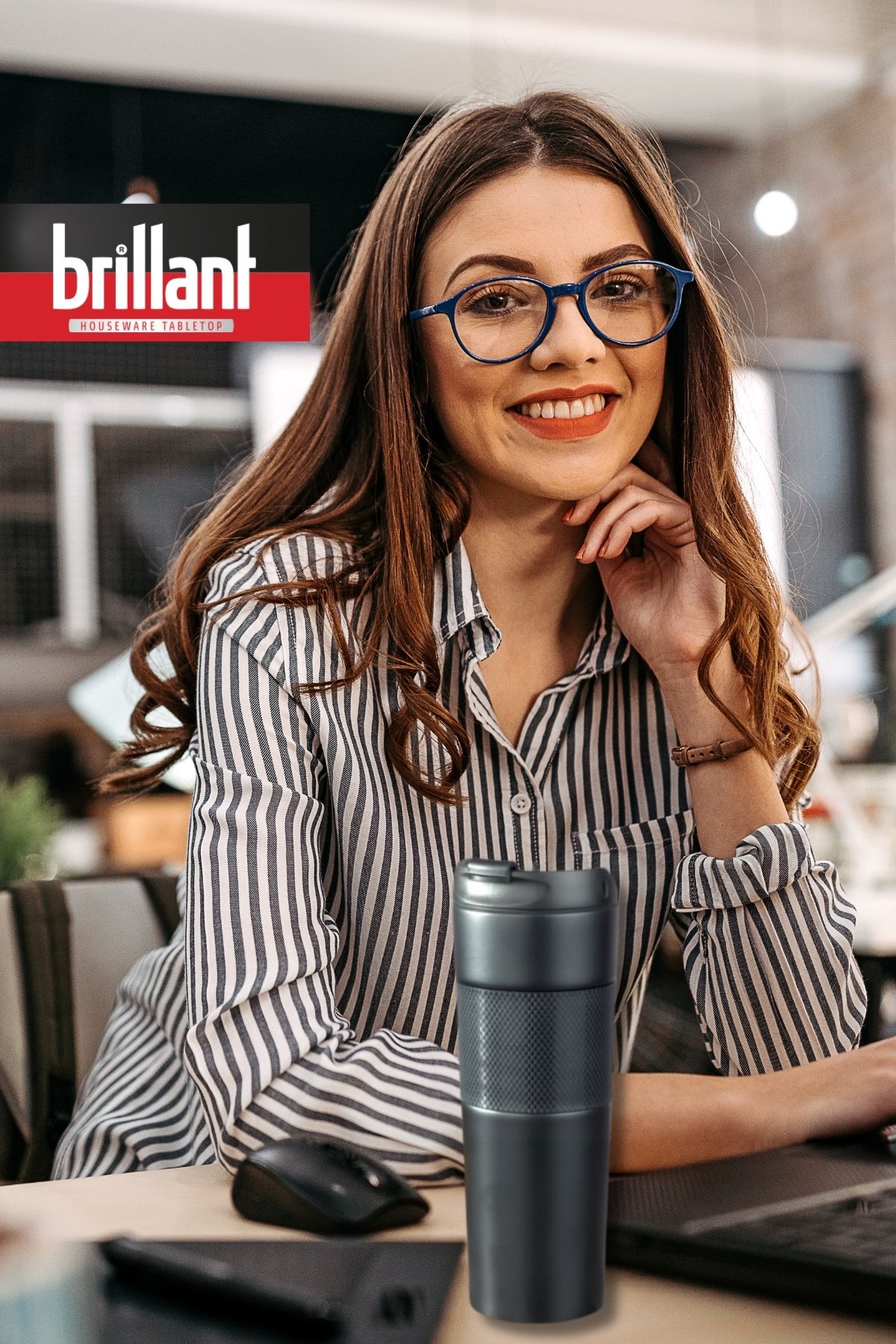 Brillant H20 450ml French Press Termos Kupa | Siyah  ( Termos ve French Press Bir Arada: Kahvenizi Her Yerde Taze Demleyin, Saatlerce Sıcak Tutun! )