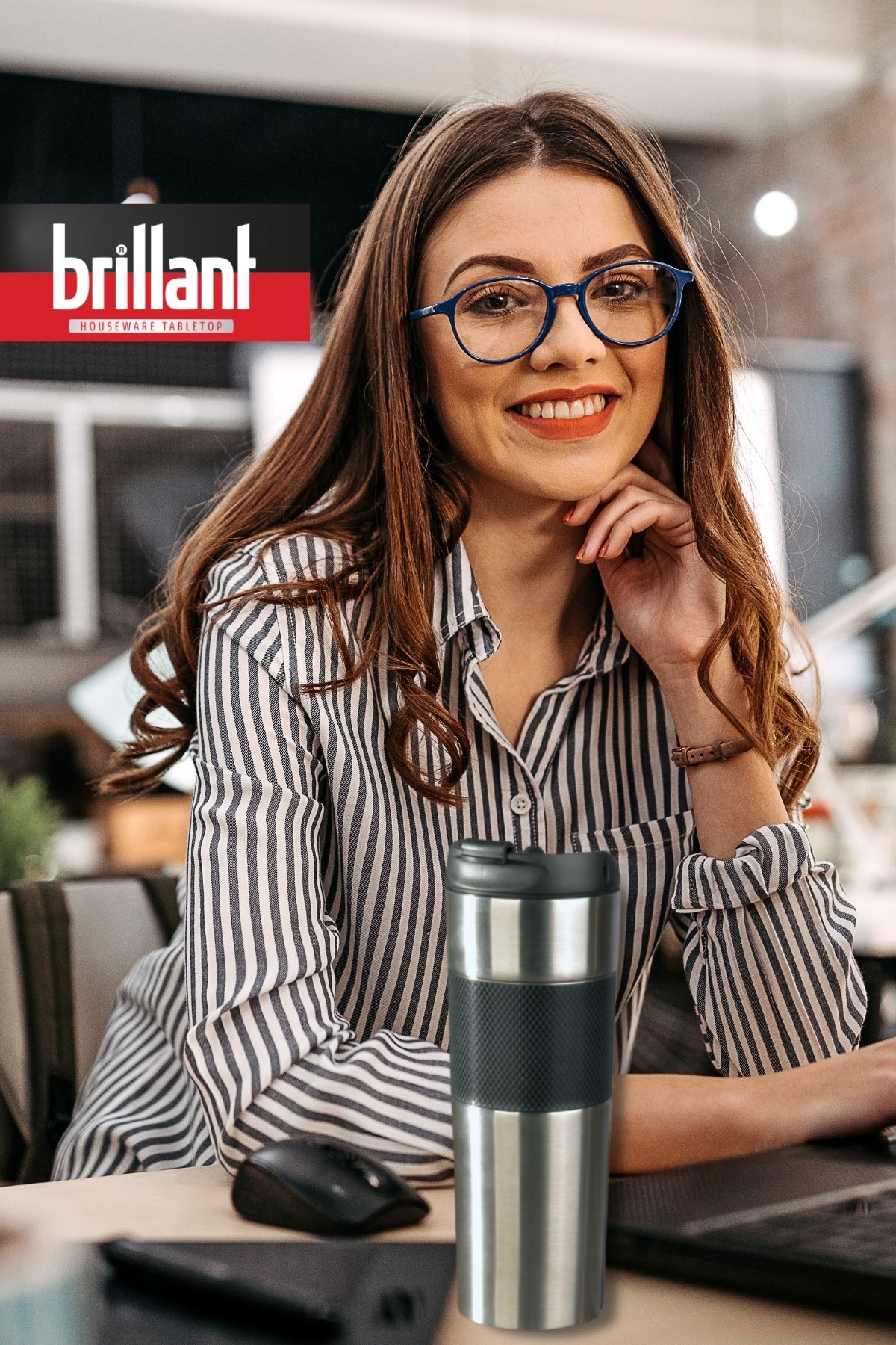 Brillant H20 450ml French Press Termos Kupa | Inox  ( Termos ve French Press Bir Arada: Kahvenizi Her Yerde Taze Demleyin, Saatlerce Sıcak Tutun! )