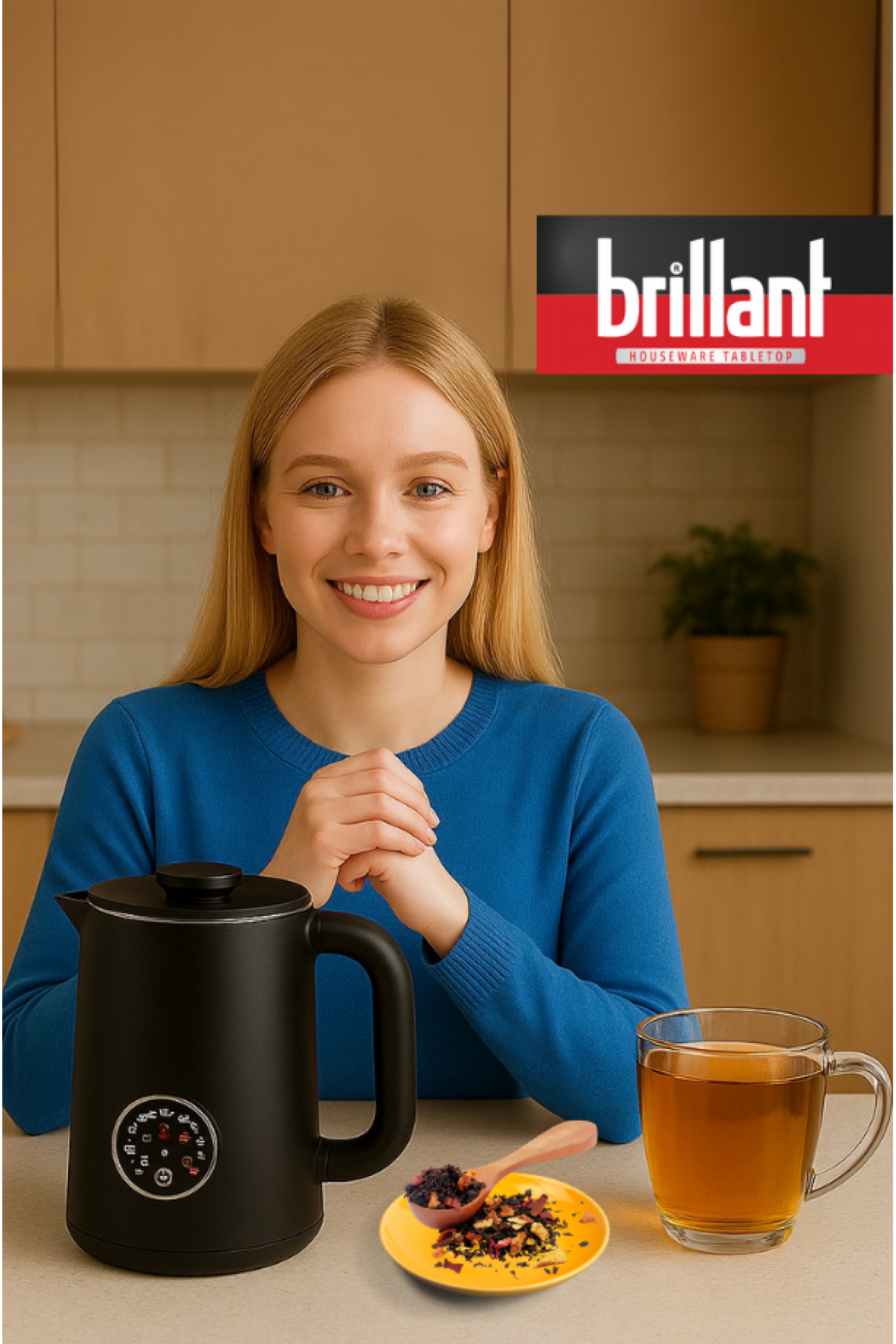 Brillant Spectrum Vintage Digital Kettle | Siyah ( Çay, Bitki Çayı, Filtre Kahve, Biberon ve Mama Suyu için Farklı Sıcaklık Modları)